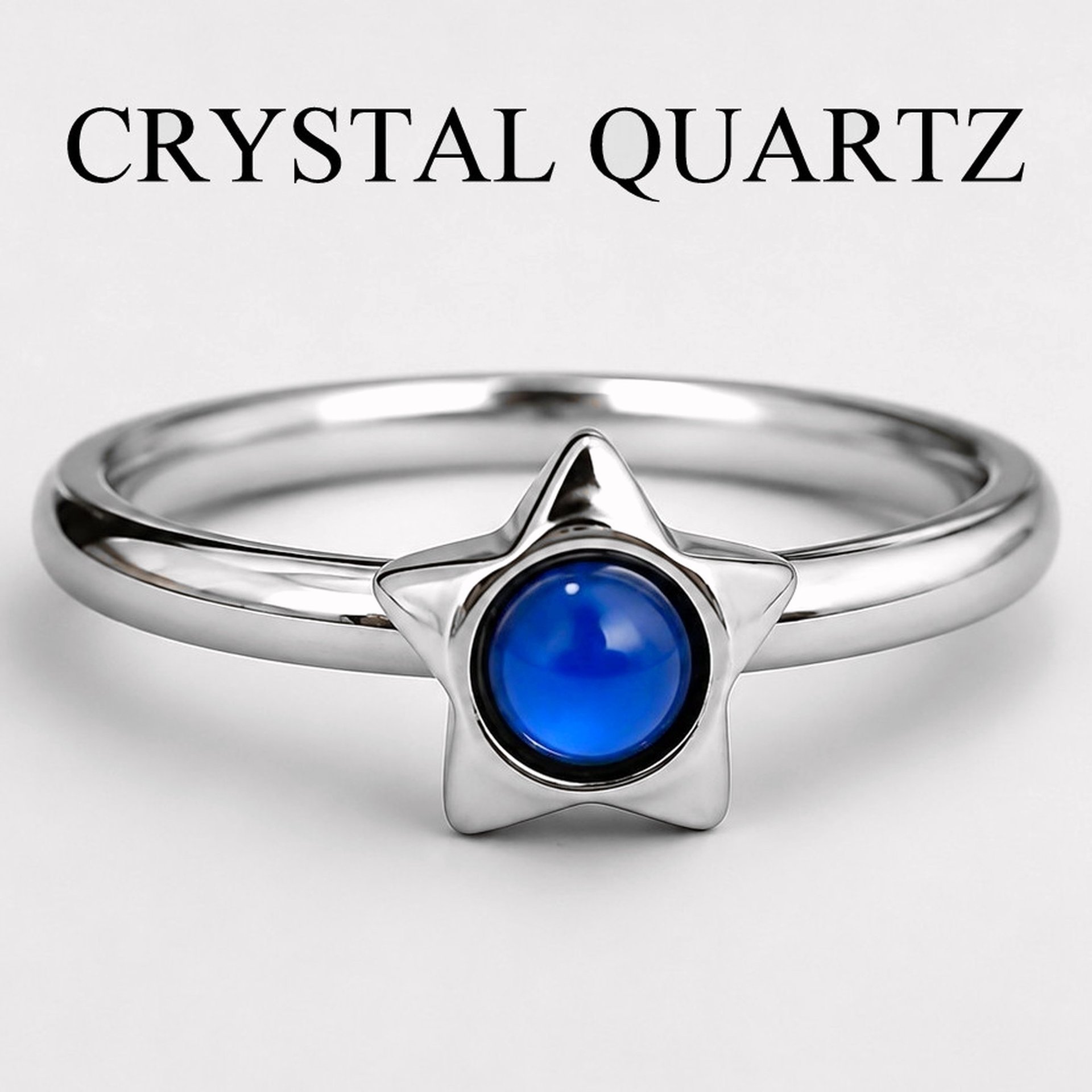 Lucky Star - Mood Ring - 3 mm - AAA Crystal Quartz - Stainless Steel - High Quality