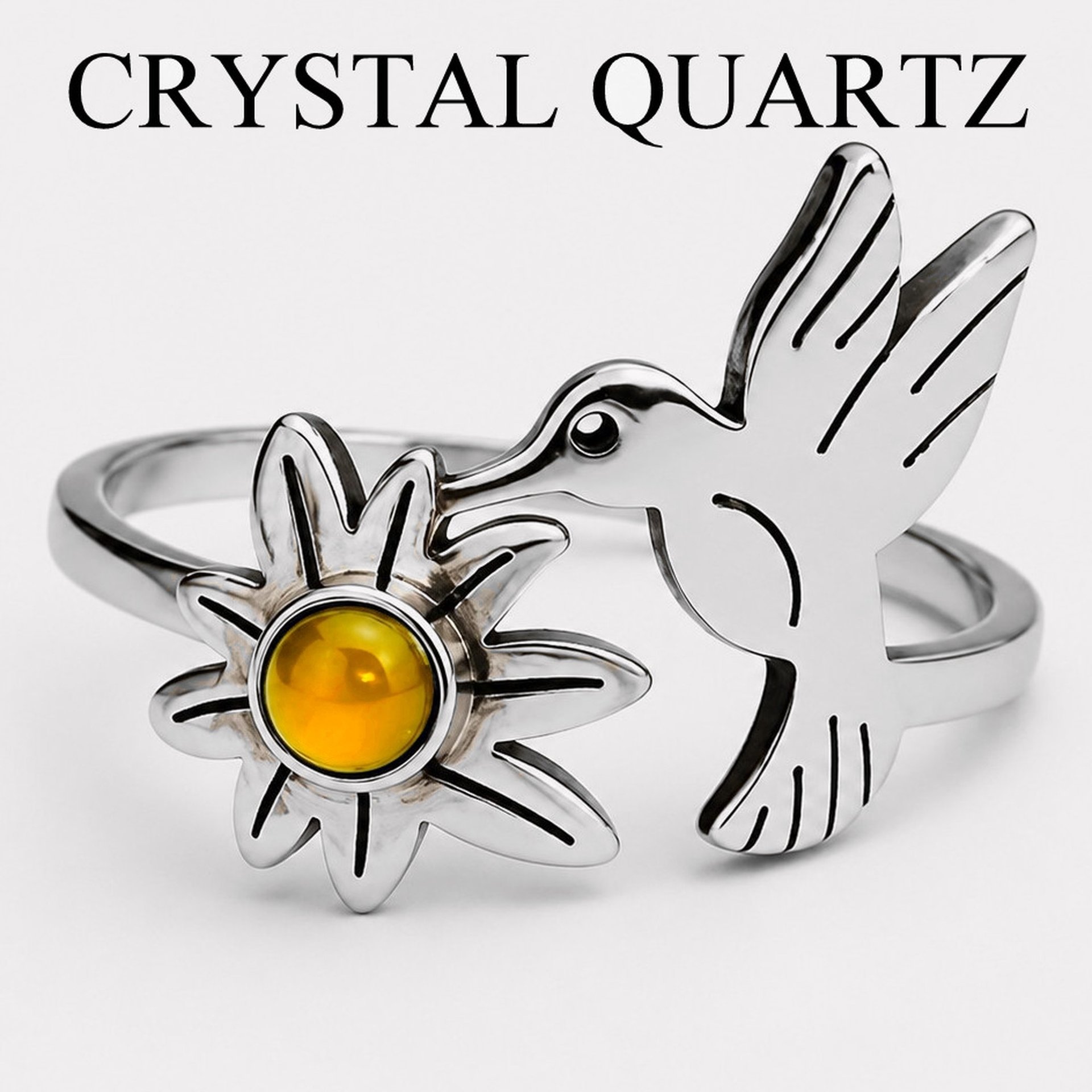 Spring in Love - Mood Ring - 3 mm - AAA Crystal Quartz - Stainless Steel - High Quality