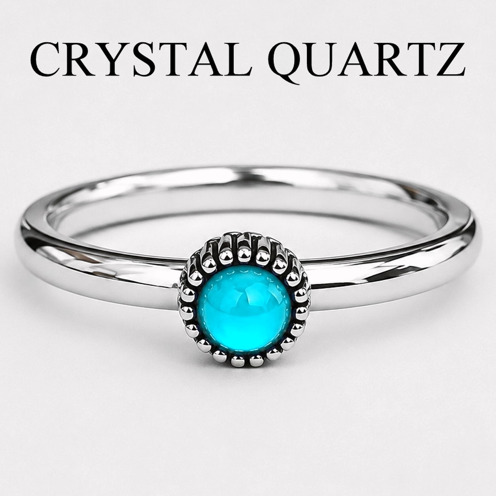 Crown of Elegance - Mood Ring - 3 mm - AAA Crystal Quartz - Stainless Steel - High Quality