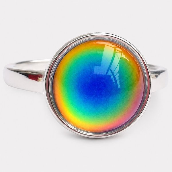 Silver Star of Romance - Mood Ring - 12 mm - Sterling Silver 925