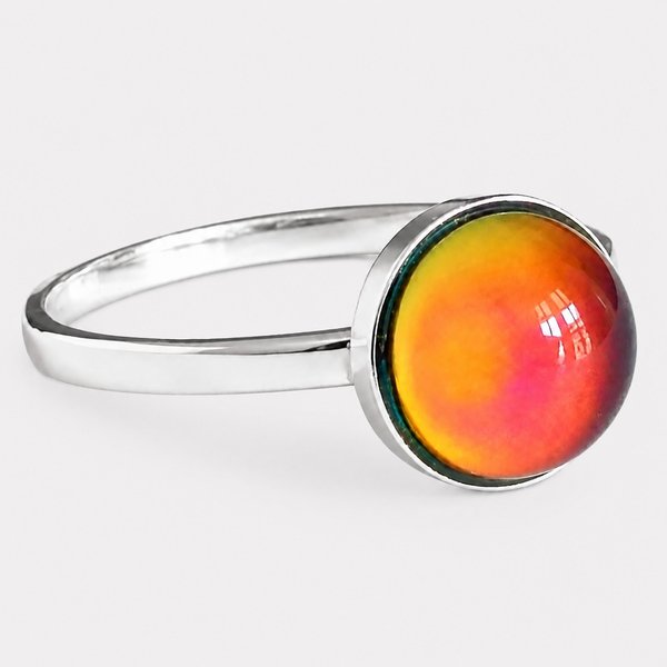 Lady of the Silver Light - Mood Ring - 8 mm - Sterling Silver 925
