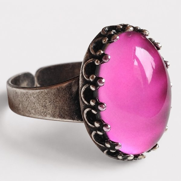 Noble Ascension - Mood Ring - Adjustable - 18x13 mm - Brass