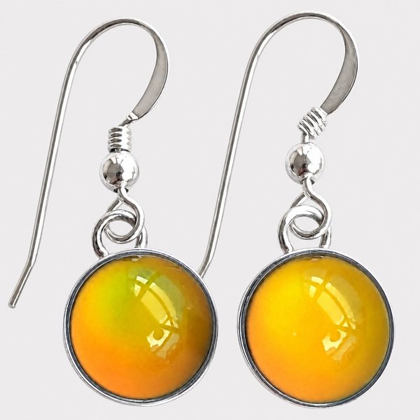 Silver Winged Nobility - Mood Earrings - 12 mm - Sterling Silver 925