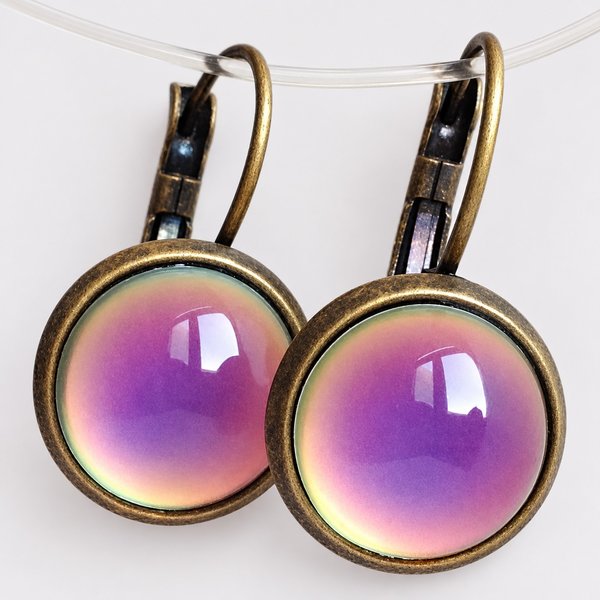 Royal Colors of Joy - Mood Earrings - 12 mm - Brass