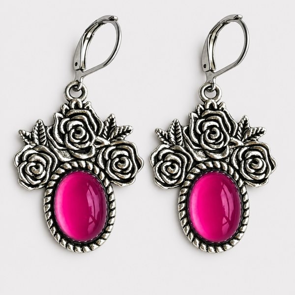Roses of Passion - Mood Earrings - 14x10 mm - Brass
