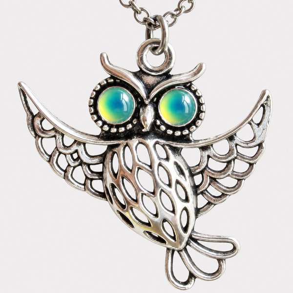 Owl of Luck - Mood Necklace - 5 mm - Brass