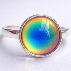 Silver Star of Romance - Mood Ring - 12 mm - Sterling Silver 925