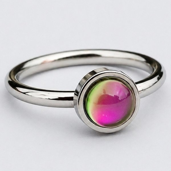 Angel of Joy - Mood Ring - 6 mm - AAA Crystal Quartz - Stainless Steel - High Quality