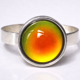 Princess of the Silver Light - Mood Ring - Adjustable or Non-Adjustable - 10 mm - Sterling Silver 925