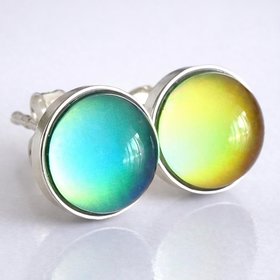 Fairies of the Silver Light - Mood Stud Earrings - 8 mm - Sterling Silver 925