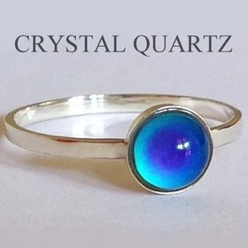 Princess of the Light - Mood Ring - 6 mm - Sterling Silver 925 - AAA Crystal Quartz