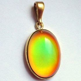 Golden Pendant of Wishes - Mood Pendant - 25x18 mm - 24k Gold Plated Sterling Silver 925