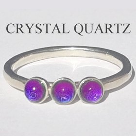 Three Wishes - Mood Ring - 4 mm - Sterling Silver 925 - AAA Crystal Quartz 