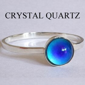 Princess of the Light - Mood Ring - 6 mm - Sterling Silver 925 - AAA Crystal Quartz